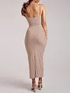 Spaghetti-Neck V-Neck Sexy Slim Backless Midi Dress
