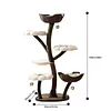 [US Local Warehouse] 59In Flower Shaped Cats Tree with Scratching Posts Unique Nest Jumping Platform Tower Dtachable Multi Level Pets Furniture for Large & Multi-Cat Homes