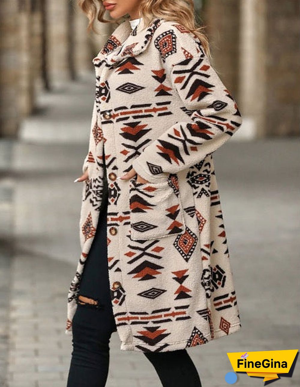 Special Print Long Sleeve Outerwear