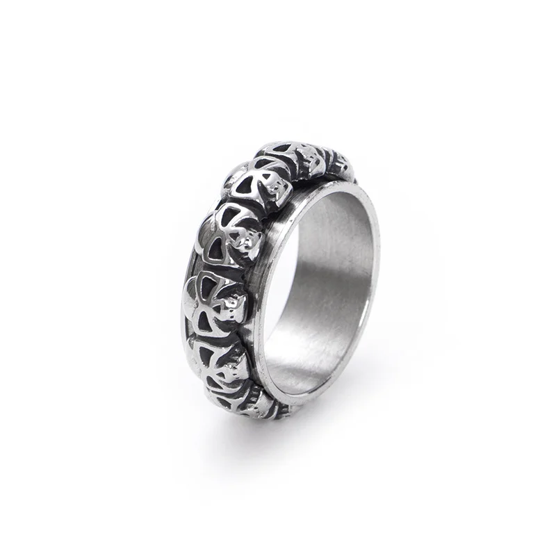 Vintage Skull Titanium Ring For Men