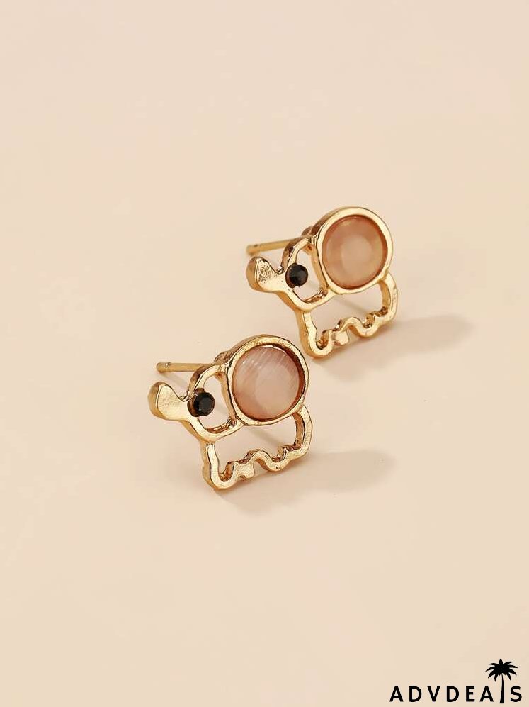 Elephant Design Stud Earrings