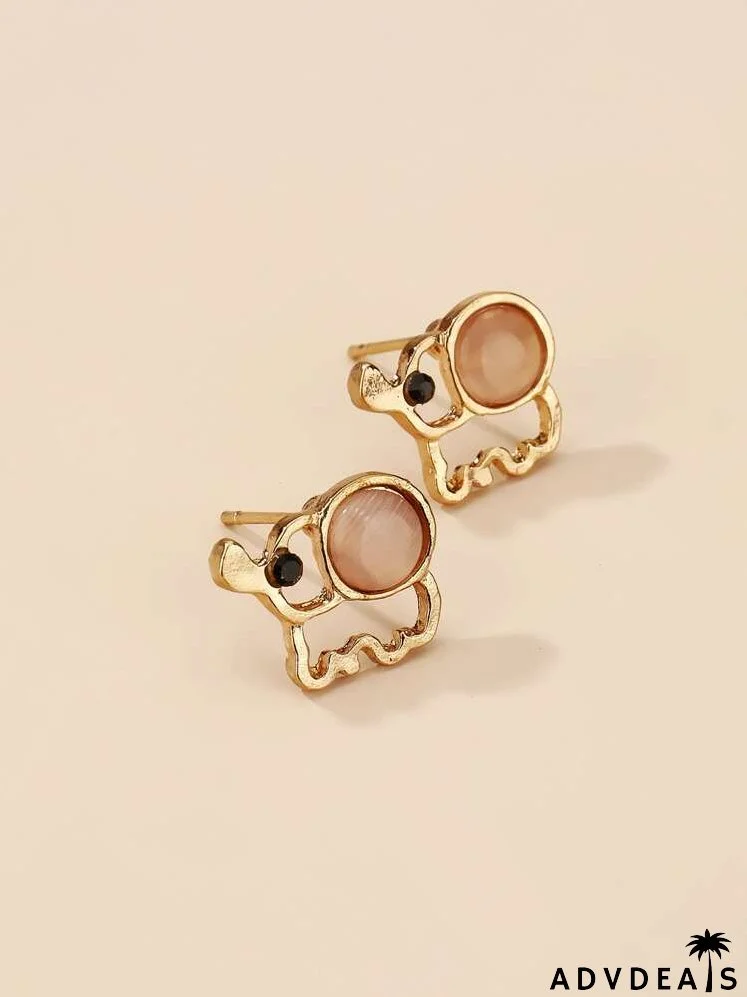 Elephant Design Stud Earrings