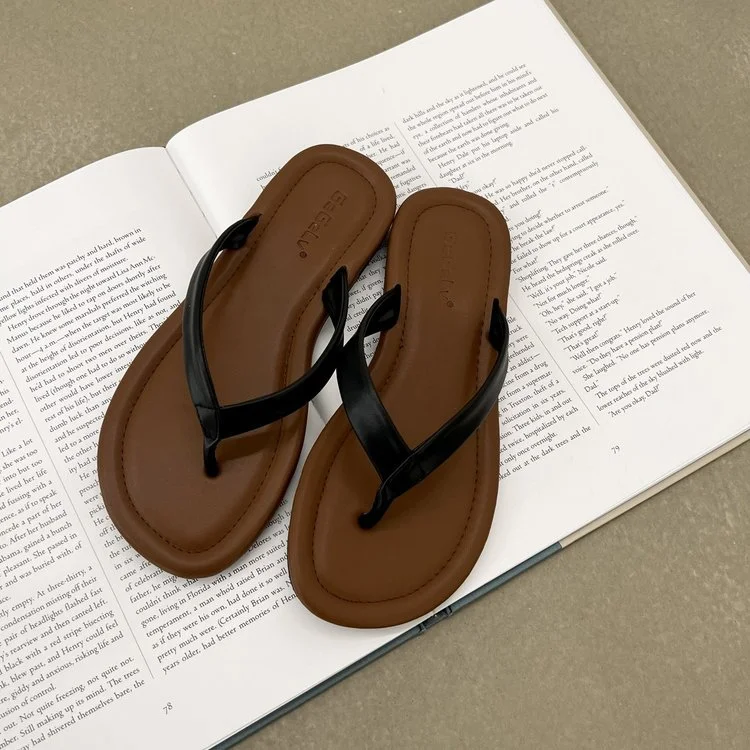 Wongn Wongn 2023 New Korean Version Of Flip-Flops Web Celebrity Ins Niche Fashion Flat Sandals Women's Shoes