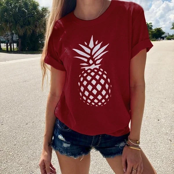 Fashion pineapple print T-shirt