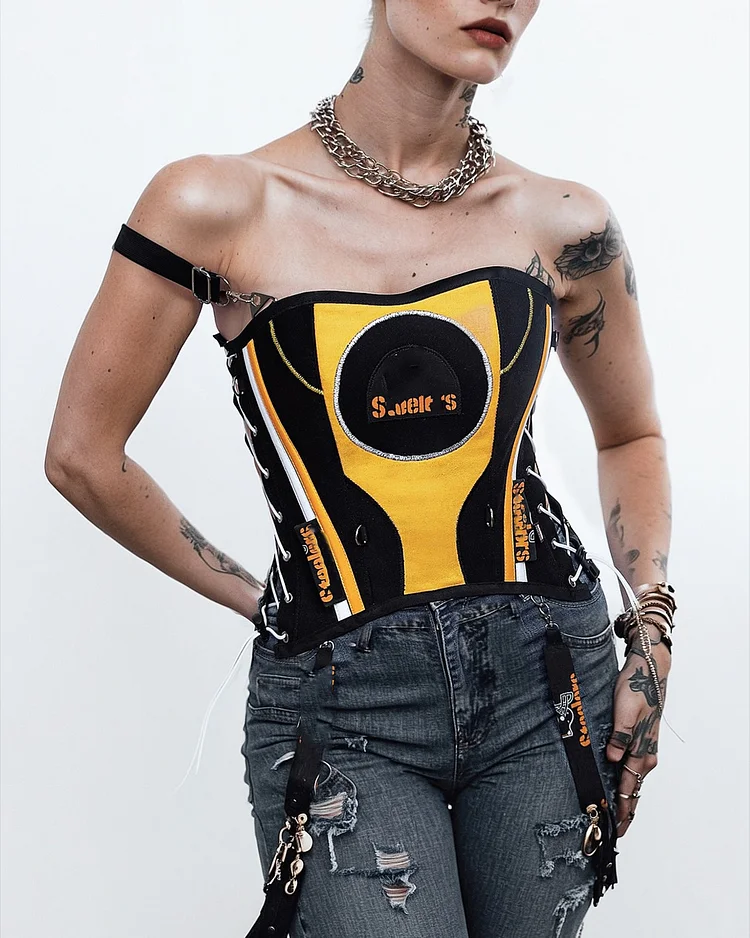 Women's Sleeveless Printed Corset Top
