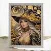 Black And Gold Witch-14CT Stamped Cross Stitch 40*53cm/15.75*20.87in