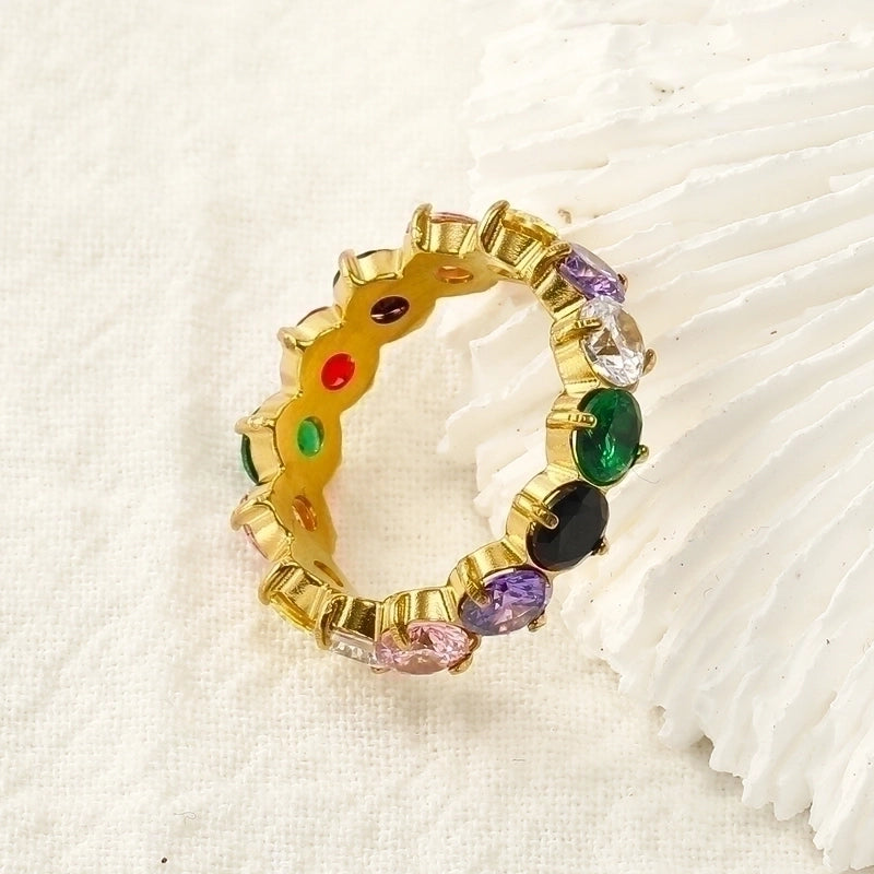 Titanium Steel Lady Geometric Rings