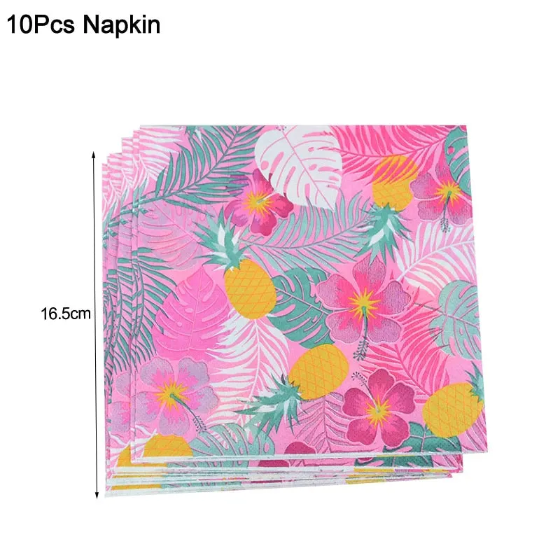 Hawaii Aloha Happy Birthday Banner Flamingo Hawaiian Tropical Party Decor Luau Summer Party Supplies Latex Balloons Cake Toppers