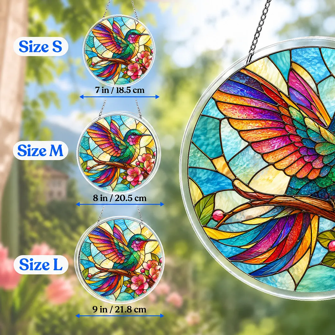 Hummingbird Garden Stained Glass Suncatcher Puzzle