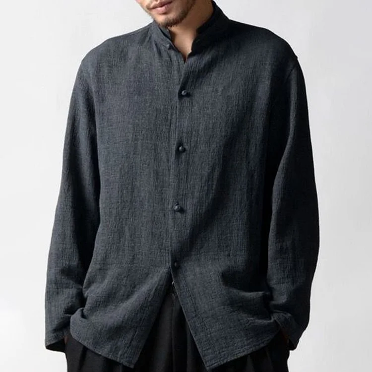 Men's Vintage Button Cotton Linen Casual Shirt