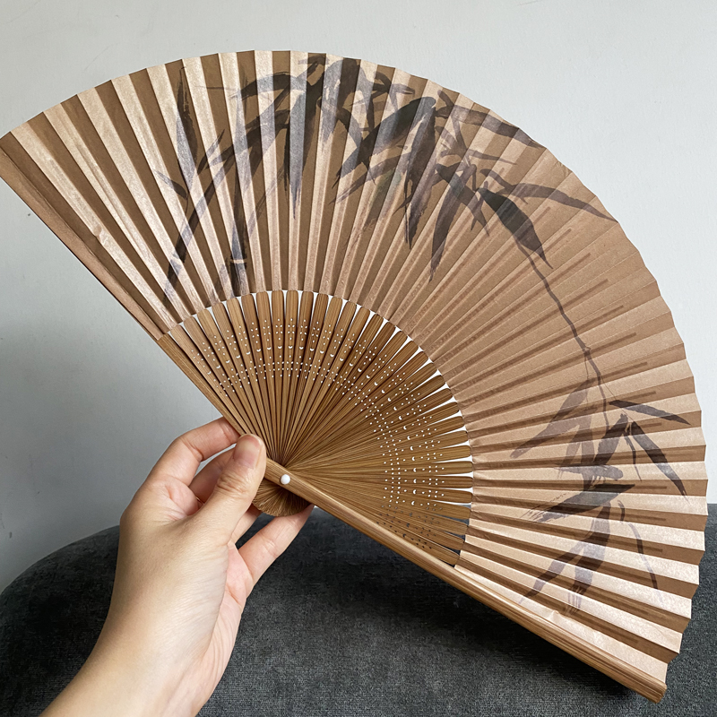 Zen Bamboo Paper Fan: Exquisite Japanese Style,  Handcrafted to Perfectly Complement Traditional Chinese Hanfu