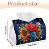 Diamond Painting Red Roses PU Leather Tissue Box for Napkin Holder