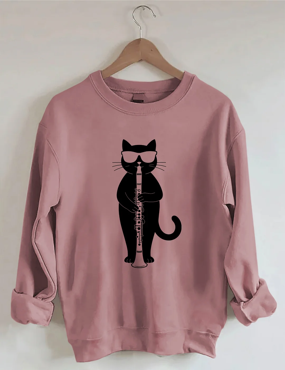 Funny Cat Clarinet Player Sweatshirt