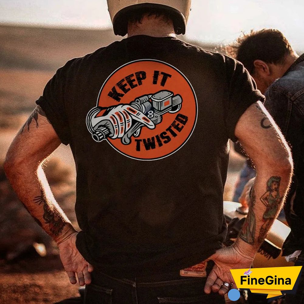 Black KEEP IT TWISTED Motor Head Graphic Black Print T-shirt