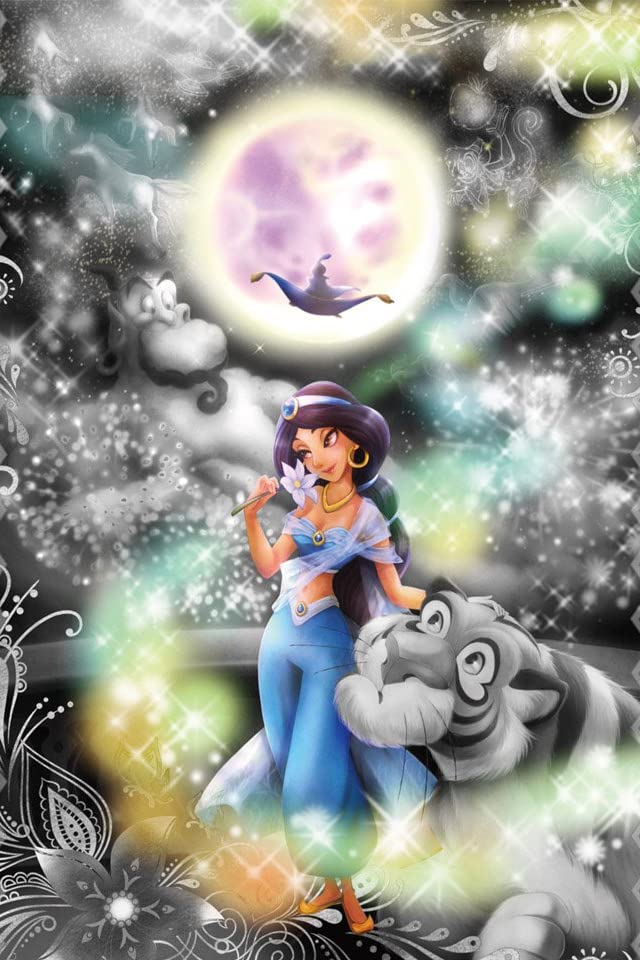 Disney Princess Colorful Jasmine Tinkerbell 40*50CM(Canvas) Full Round Drill Diamond Painting gbfke