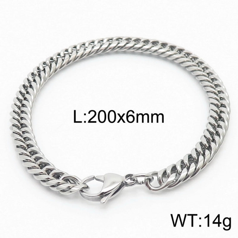 Minimalist Solid Color Titanium Steel Chain Unisex Bracelets