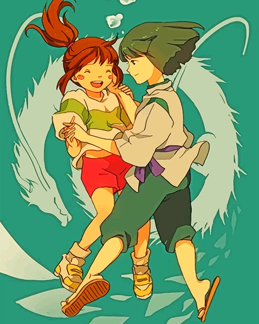 

Cute Haku And Chihiro – Paint By Numbers - 40*50CM, 501 Original