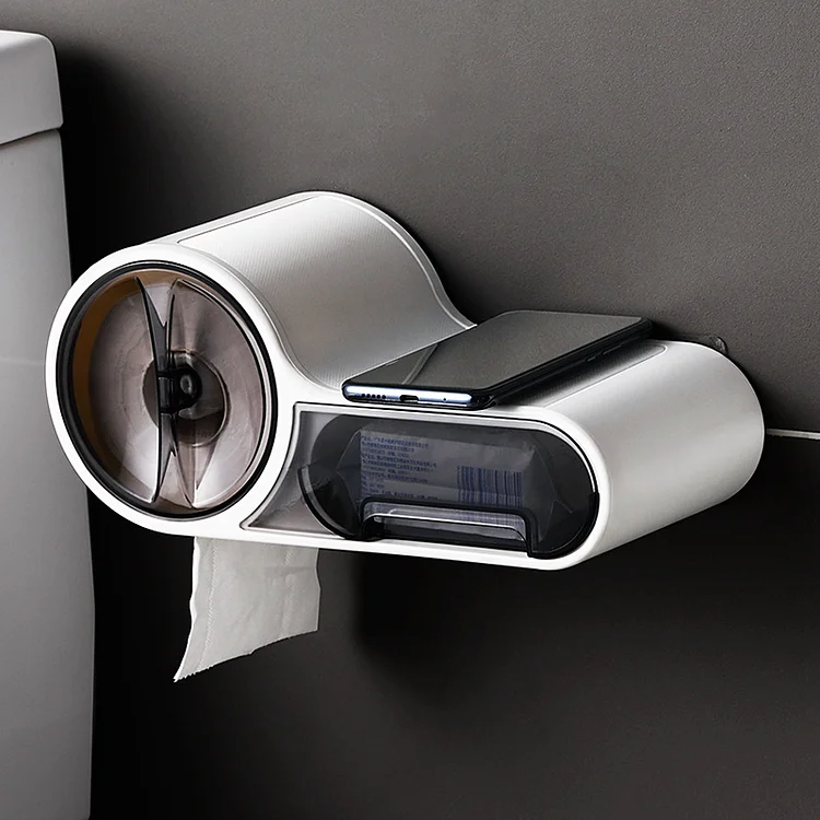 Waterproof wall-mounted multifunctional toilet paper rack shelf | 168DEAL