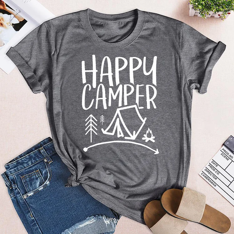 Happy Camper T-shirt ,Camping shirt Tee -02505-Annaletters