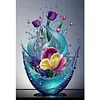Water Drop Flowers-11CT Stamped Cross Stitch 40*60cm  tapestrymarket