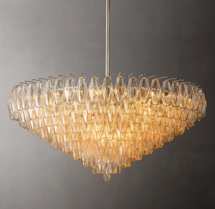 Chiaray Clear Glass Tiered Round Chandelier 47" Vjlight
