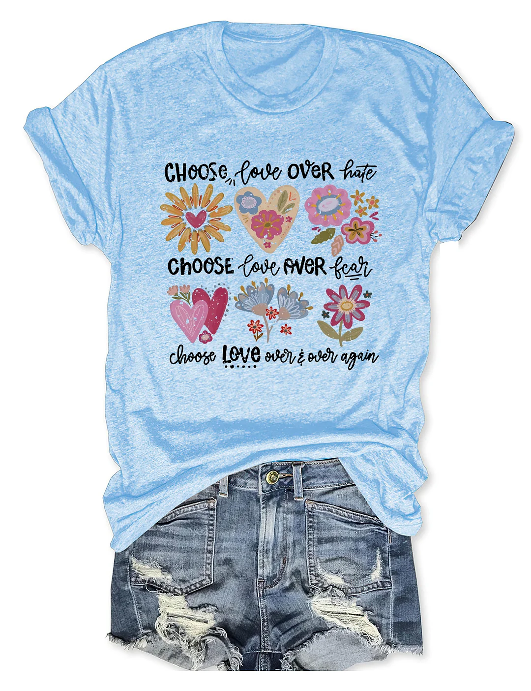 Choose Love Boho Floral T-shirt