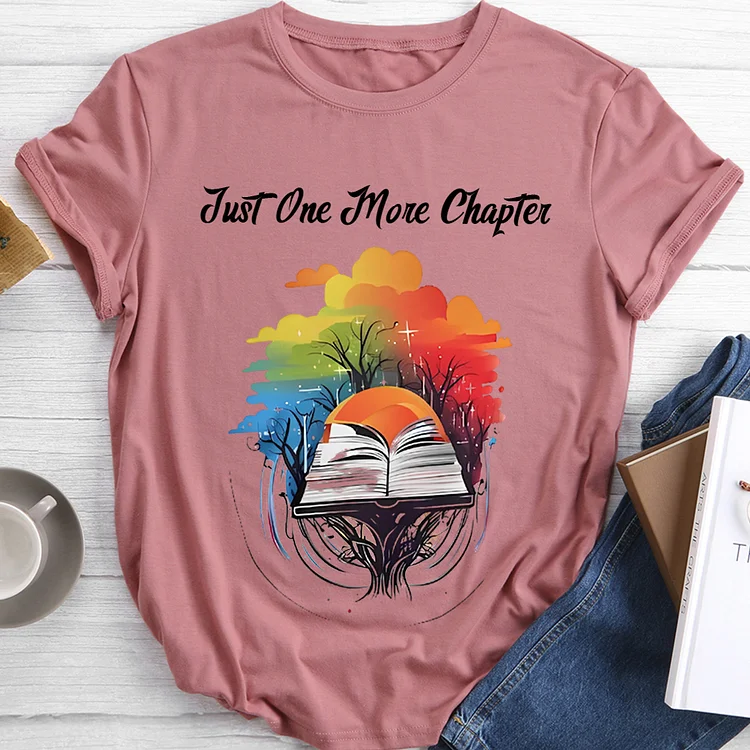 Book Rainbow Just One More Chapter Round Neck T-shirt-BSTJ0042