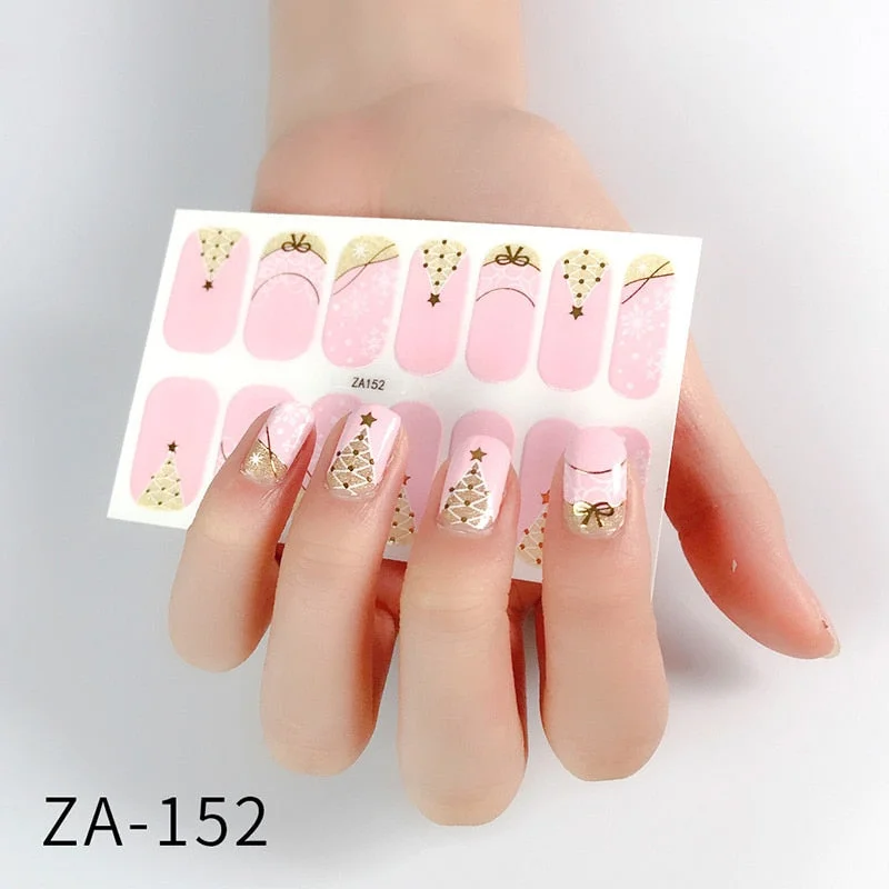 New Designs Full Cover Nail Stickers Fashion Flowers Nail Sticker Set Self Adhesive Manicure Decoracion Nail Strips-Nail Inspo