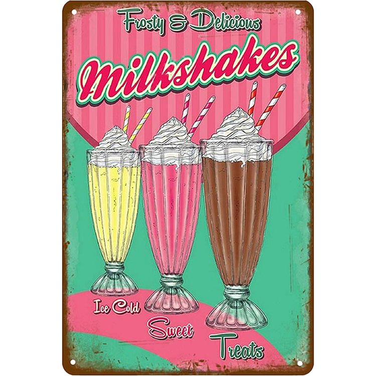 Ice Cream - Vintage Tin Signs/Wooden Signs - 7.9x11.8in & 11.8x15.7in
