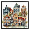 Colored Houses-18CT Stamped Cross Stitch 40*40cm/15.75*15.75in
