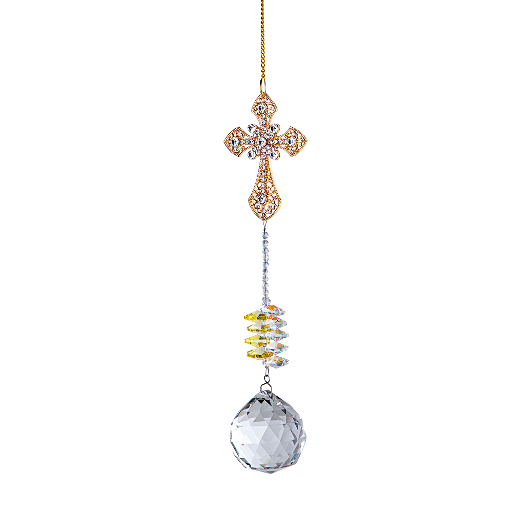 

Ball Cross (Gold) - Art Crystal Suncatcher, 501 Original