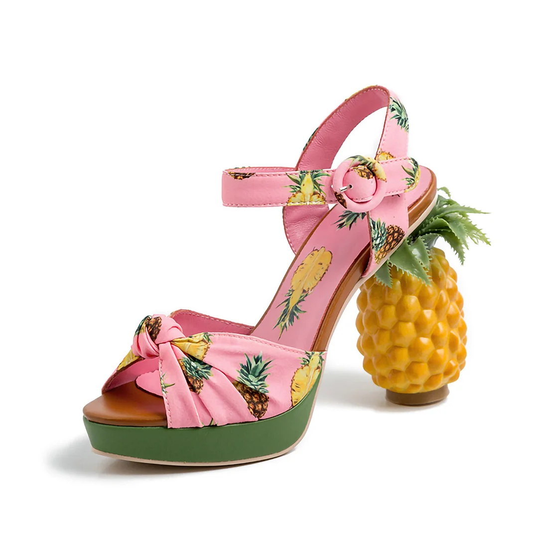 Letclo™ 2021 Summer High-heeled Pineapple High-heeled Buckle Strappy Sandals letclo Letclo
