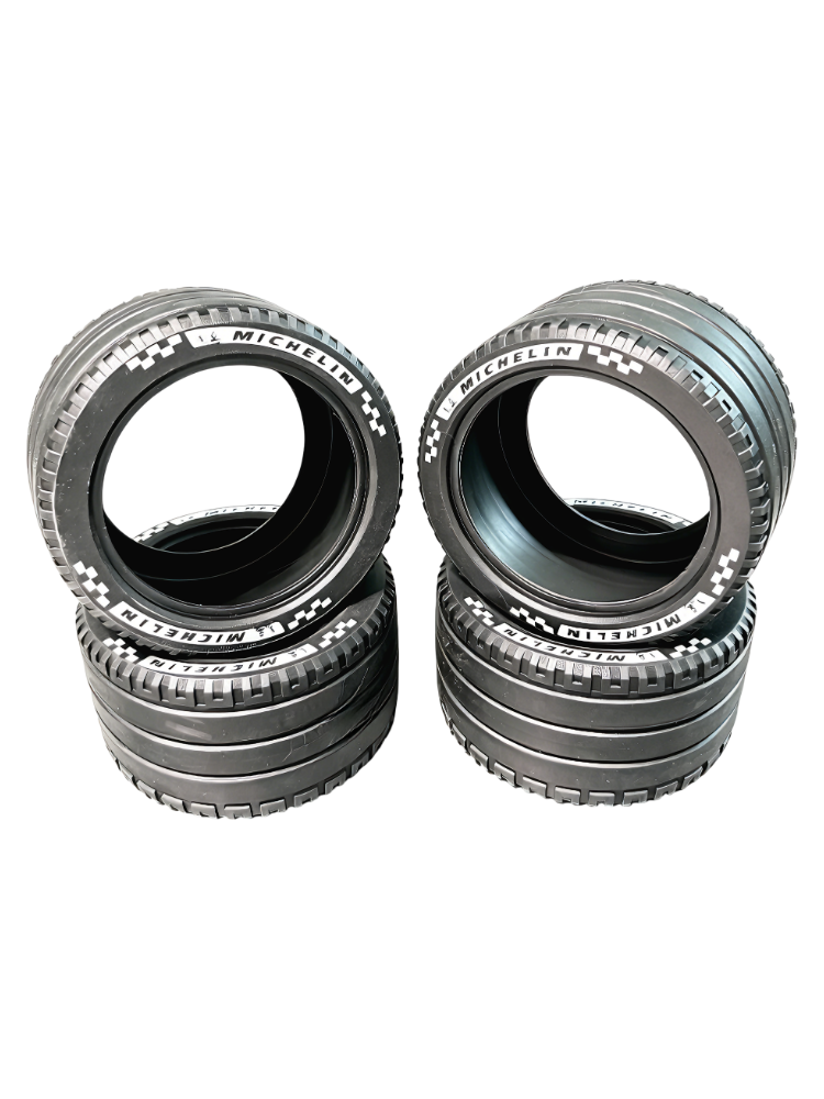 LEGO Technic Wheels Tires for McLaren 42172 & Ferrari 42143 - Michelin Style  Replacement Rubber Tires, 4PCS Set