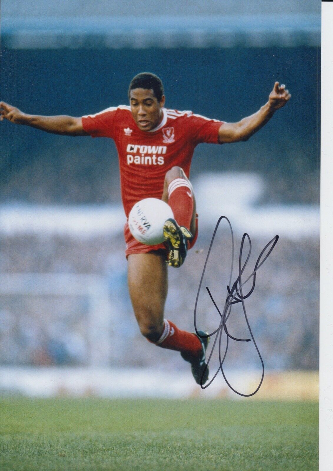 JOHN BARNES HAND SIGNED 12X8 Photo Poster painting LIVERPOOL FOOTBALL AUTOGRAPH