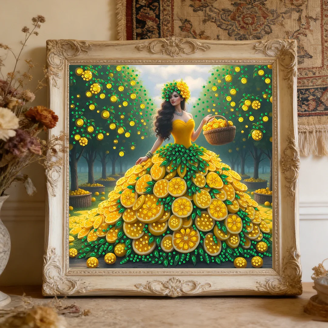 Diamond Painting - Partial Special Shaped Drill - Orange Girl(Canvas|30x30cm)