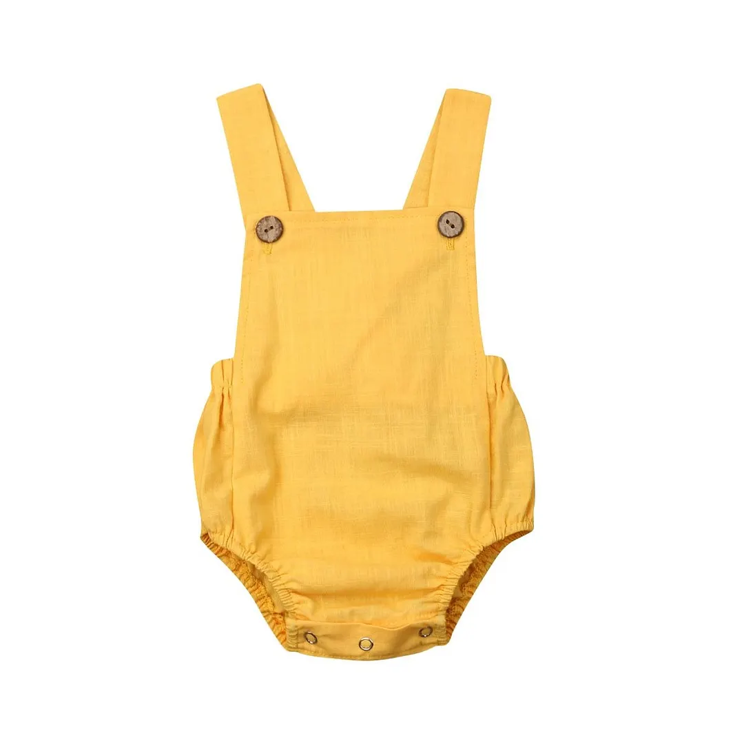 2019 Baby Summer Clothing 0-3Y Newborn Infant Baby Boy Girl Cotton Bodysuit Striped Solid Casual Jumpsuit Outfits Sunsuit