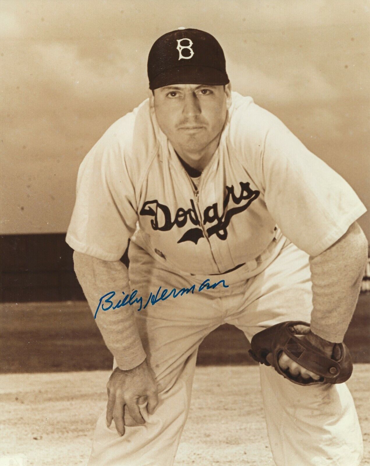 Autographed 8X10 Billy Herman Brooklyn Dodgers Photo Poster painting - w/COA