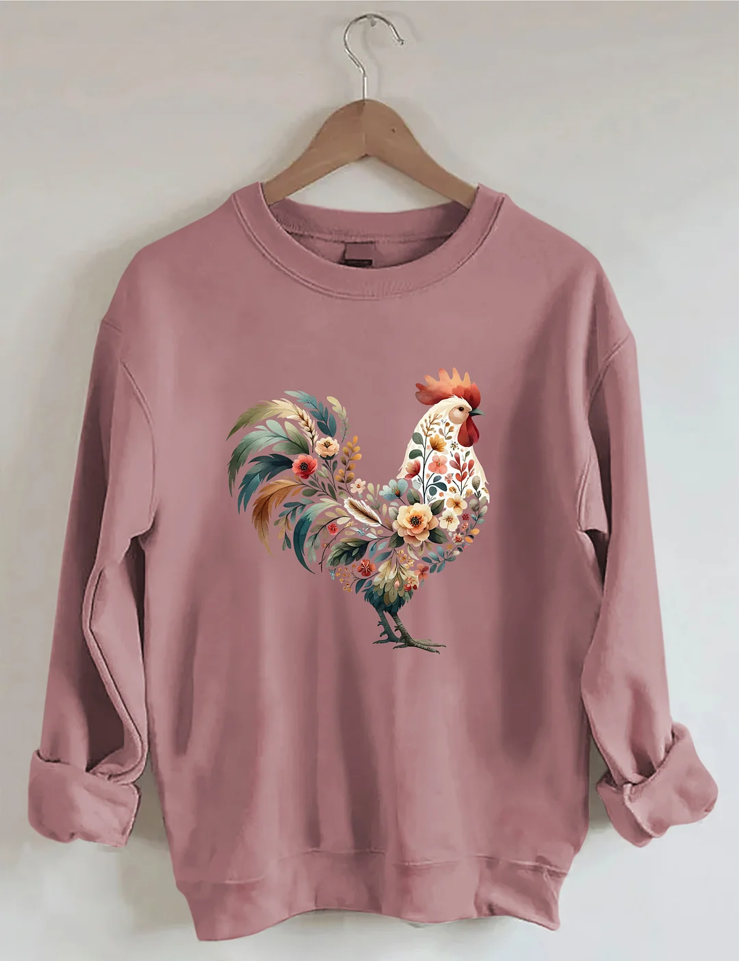 Floral Rooster Sweatshirt