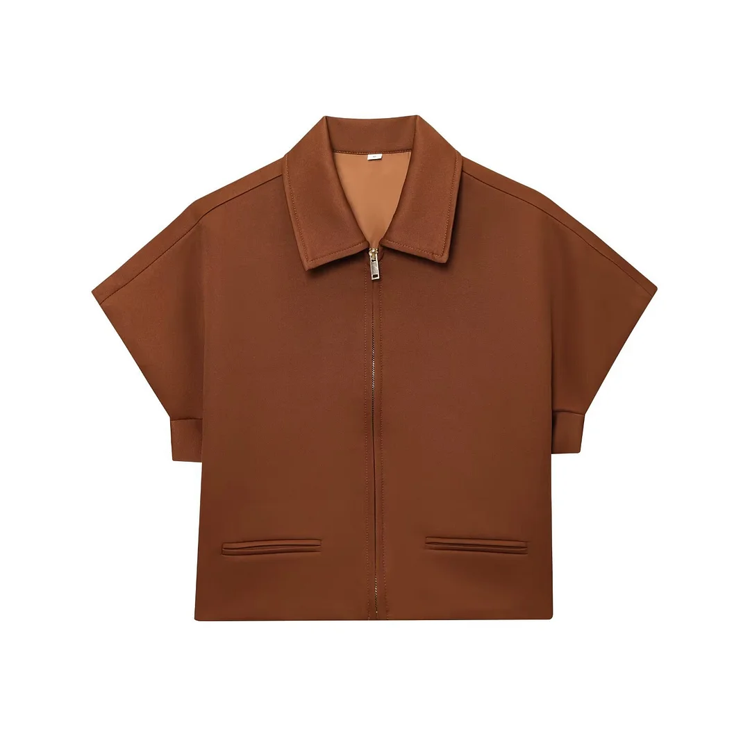 Nigikala Nigikala Spring New Women's Collar Short-Sleeved Short Coat Straight Trousers 8491053 8491054