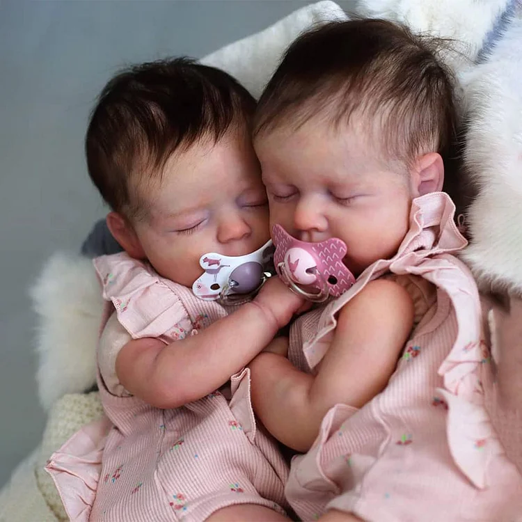 [New] 20'' Reborn Twins Sisters Cloth Body Baby Girls Doll Named Tuda and Polata Rebornartdoll® RSAW-Rebornartdoll®