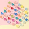 100PCS Colorful Smiley Heart Round Acrylic Beads DIY Jewelry
