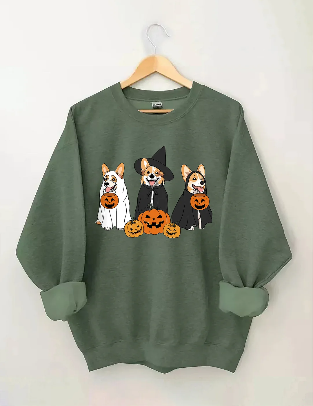 Ghost And Witch Corgi Dog Halloween Sweatshirt