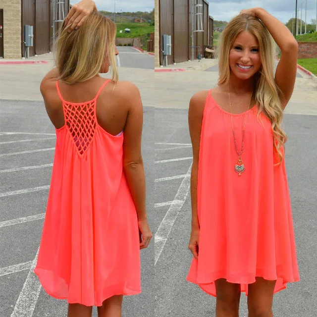 Fluorescent Chiffon Summer Dress