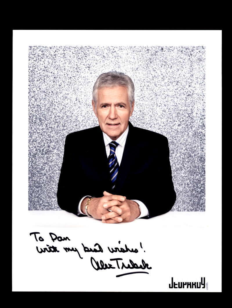 Alex Trebek JSA Coa Signed 8x10 Jeopardy Photo Poster painting Autograph