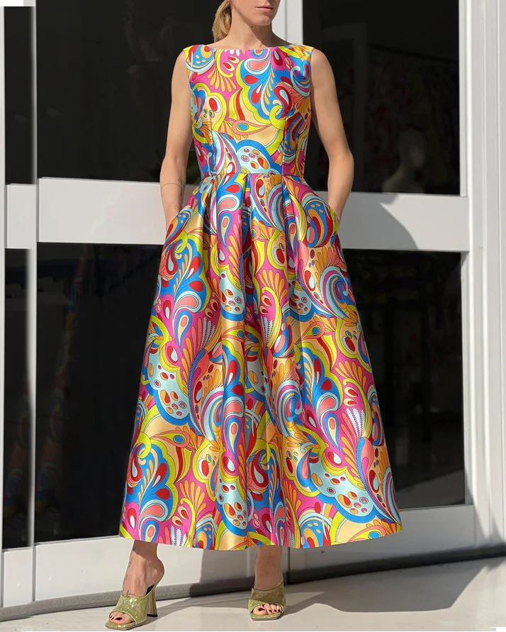 Abstract Elegant Woven Dress