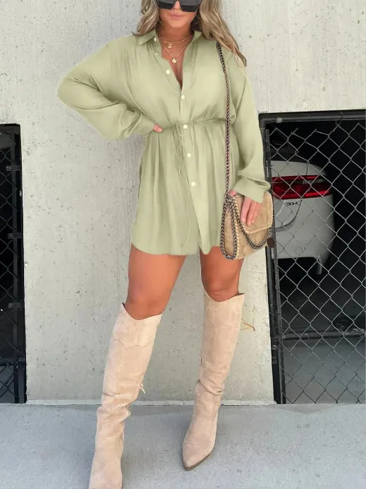 Brownm Brownm Women's Clothing In Autumn 2025 Fashion Solid Color Long-Sleeved Shirt