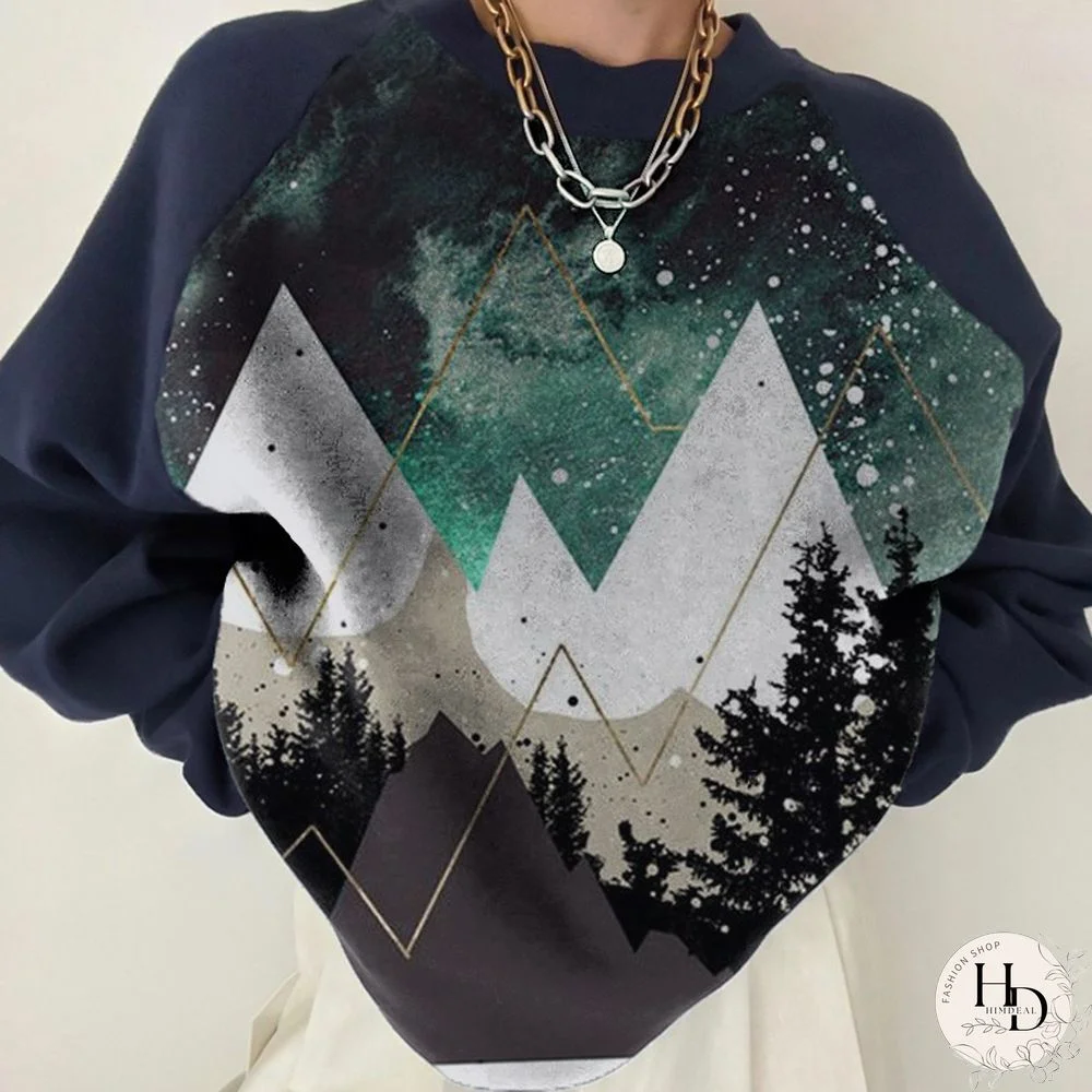 Natural Forest Print Sweatshirt