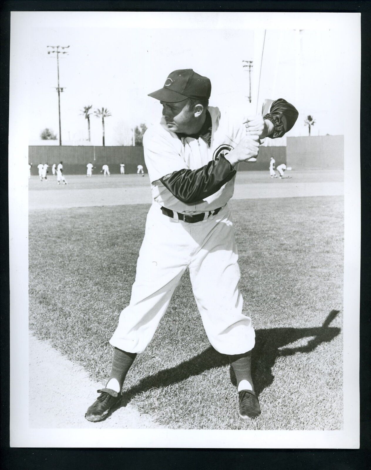 Jim King batting pose circa 1955 Press Photo Poster painting Chicago Cubs