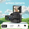 Compact Panoramic Action Camera Anti-Shake WiFi Mini Sports Camera 2.0in Flip Screen with Magnetic Neck Strap for First-person View Shooting