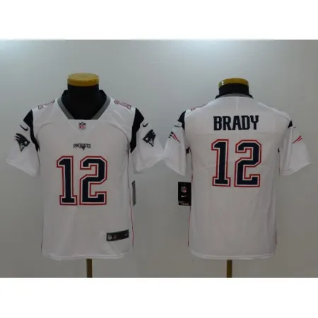 Youth New England Patriots #12 Tom Brady  White Vapor Untouchable Limited Jersey